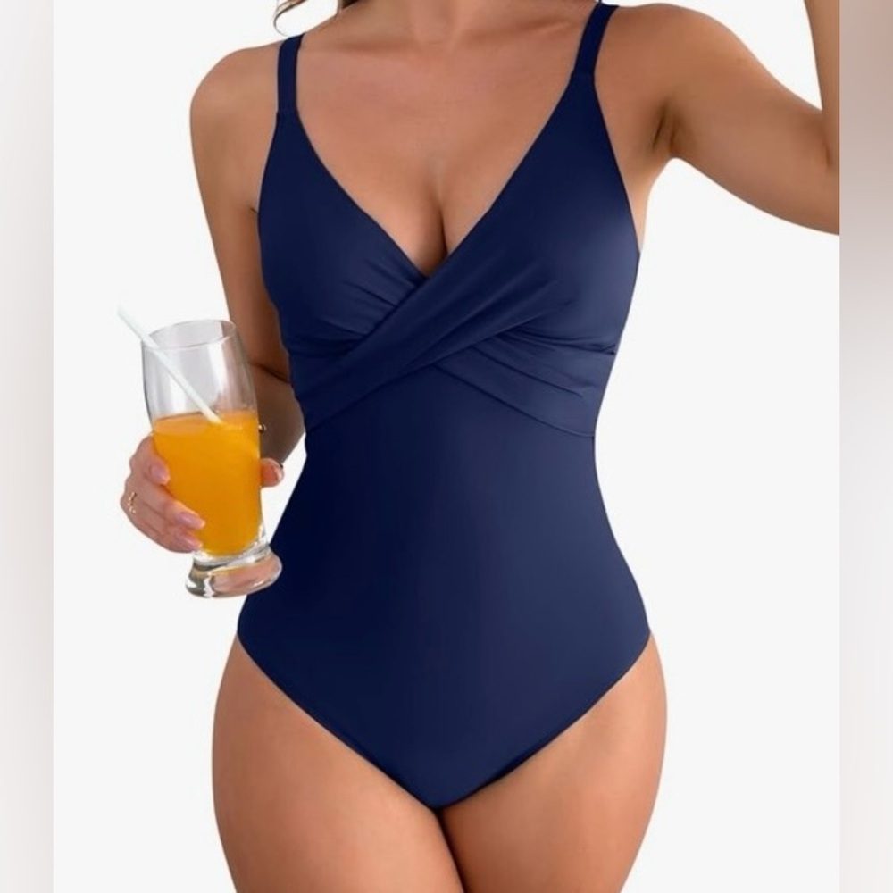 Women's One Piece Swimsuits Tummy Control Front Cross Bathing Suit